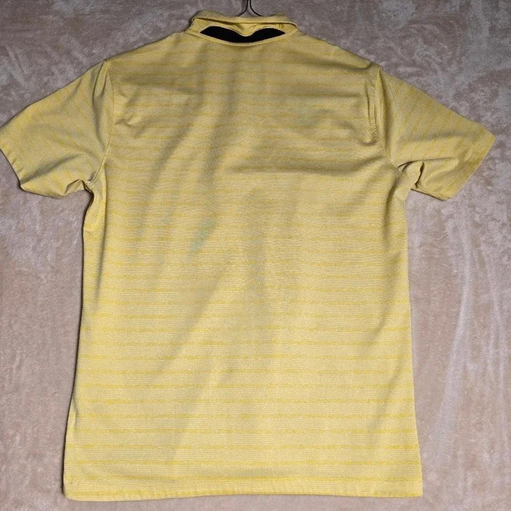 Nike Dri-FIT Polo Shirt Mens M Yellow Striped The Blarney Golf Performance 994